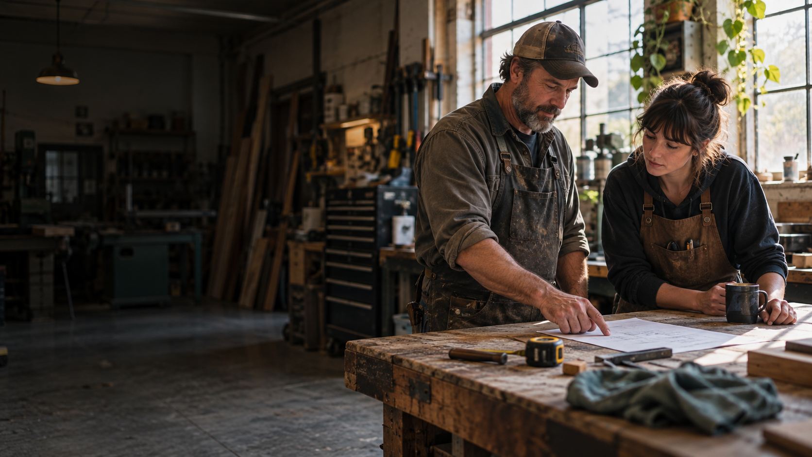 Business owners planning together